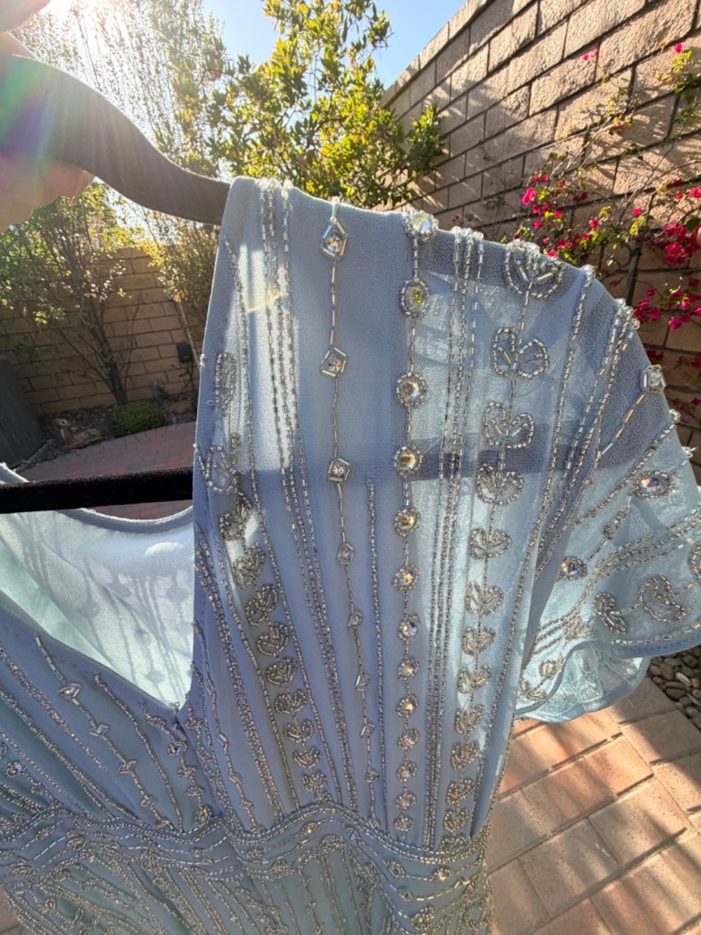 Mac Duggal Light Blue Beaded Elegant Formal Dress - Picture 9 of 16